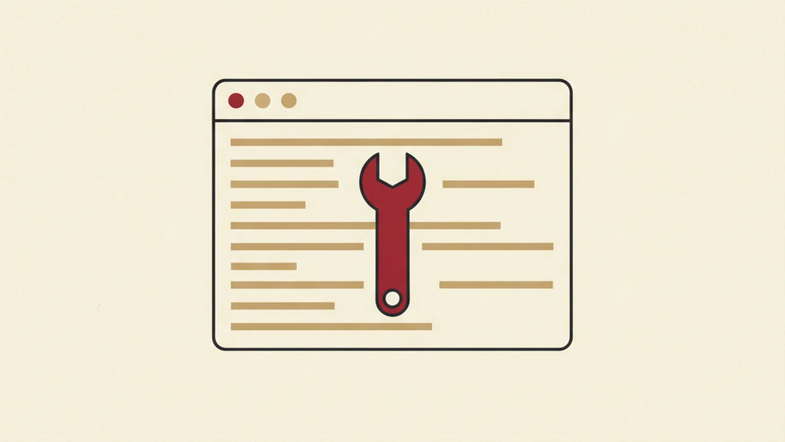Editorial illustration in oxblood and cream of a checklist transforming from red x marks into check marks