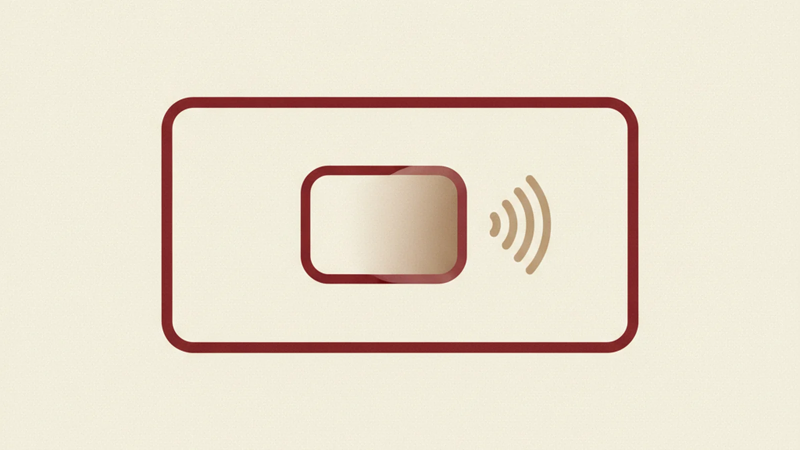 Illustration of a small notification card fading into transparency in the corner of a screen, with a faint sound-wave icon beside it, in an oxblood and cream editorial style